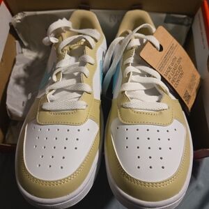 Nike Kids' White and Tan Sneakers